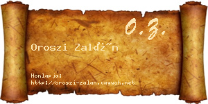 Oroszi Zalán névjegykártya